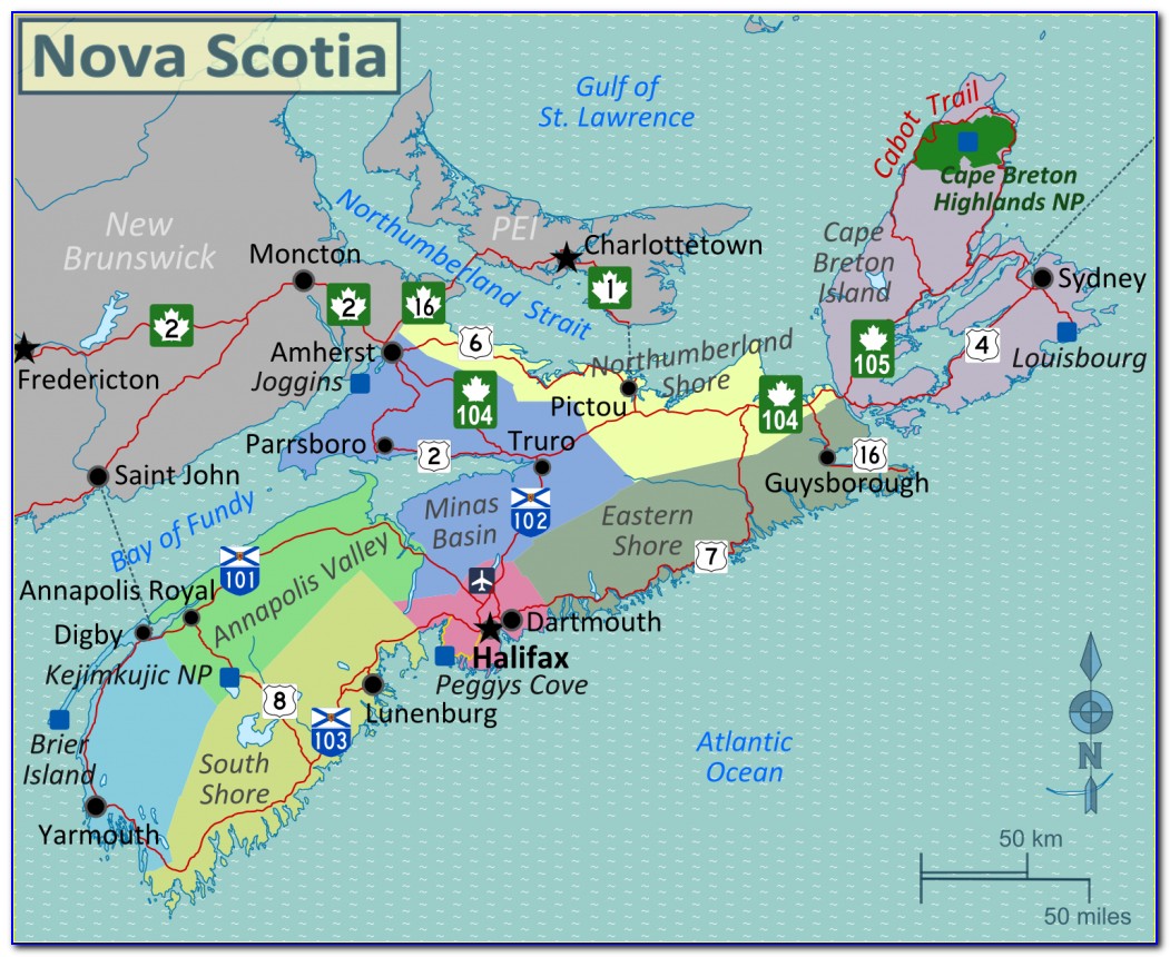 Cape Breton Island Map Printable