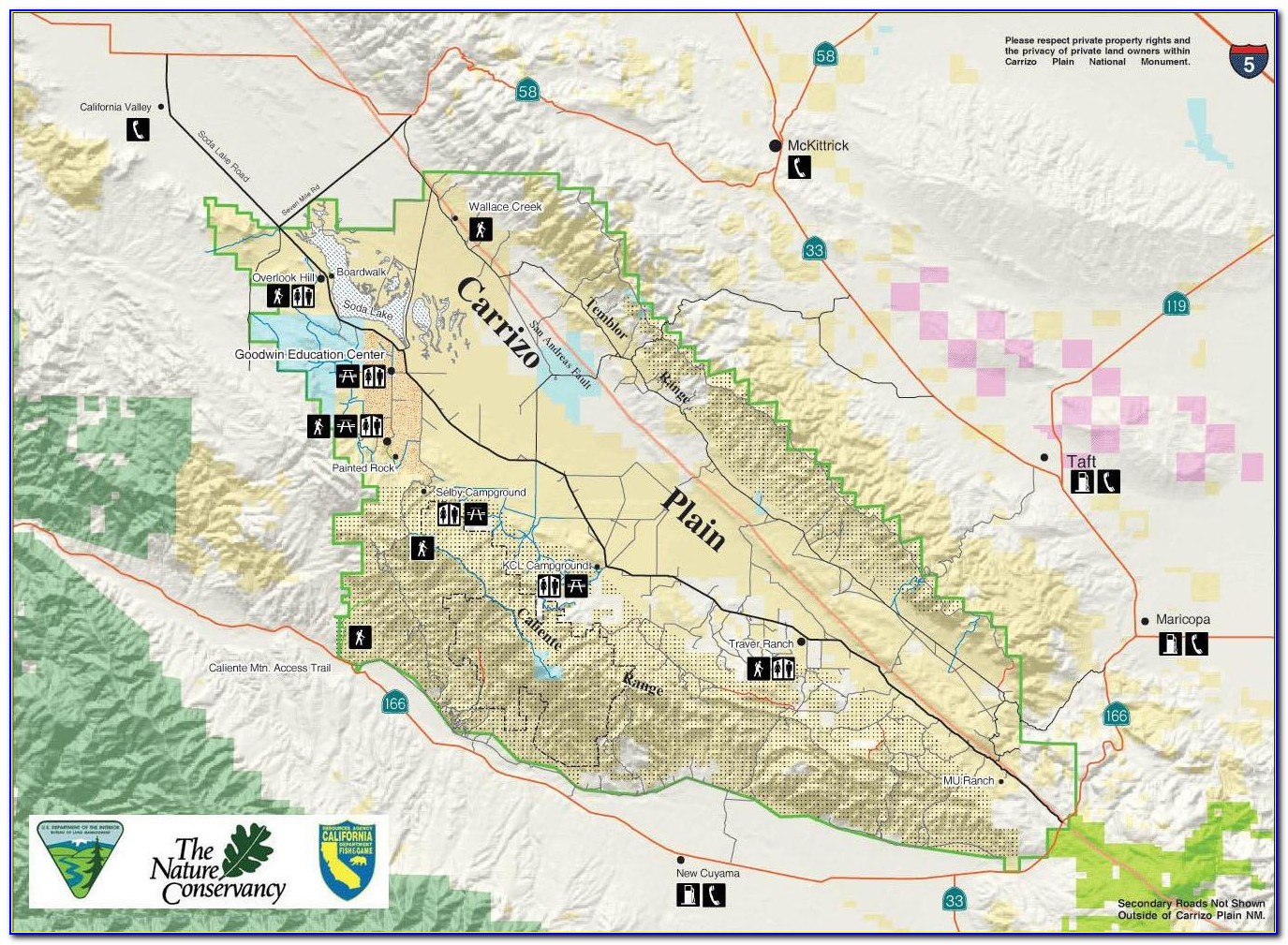 Carrizo Plain California Map