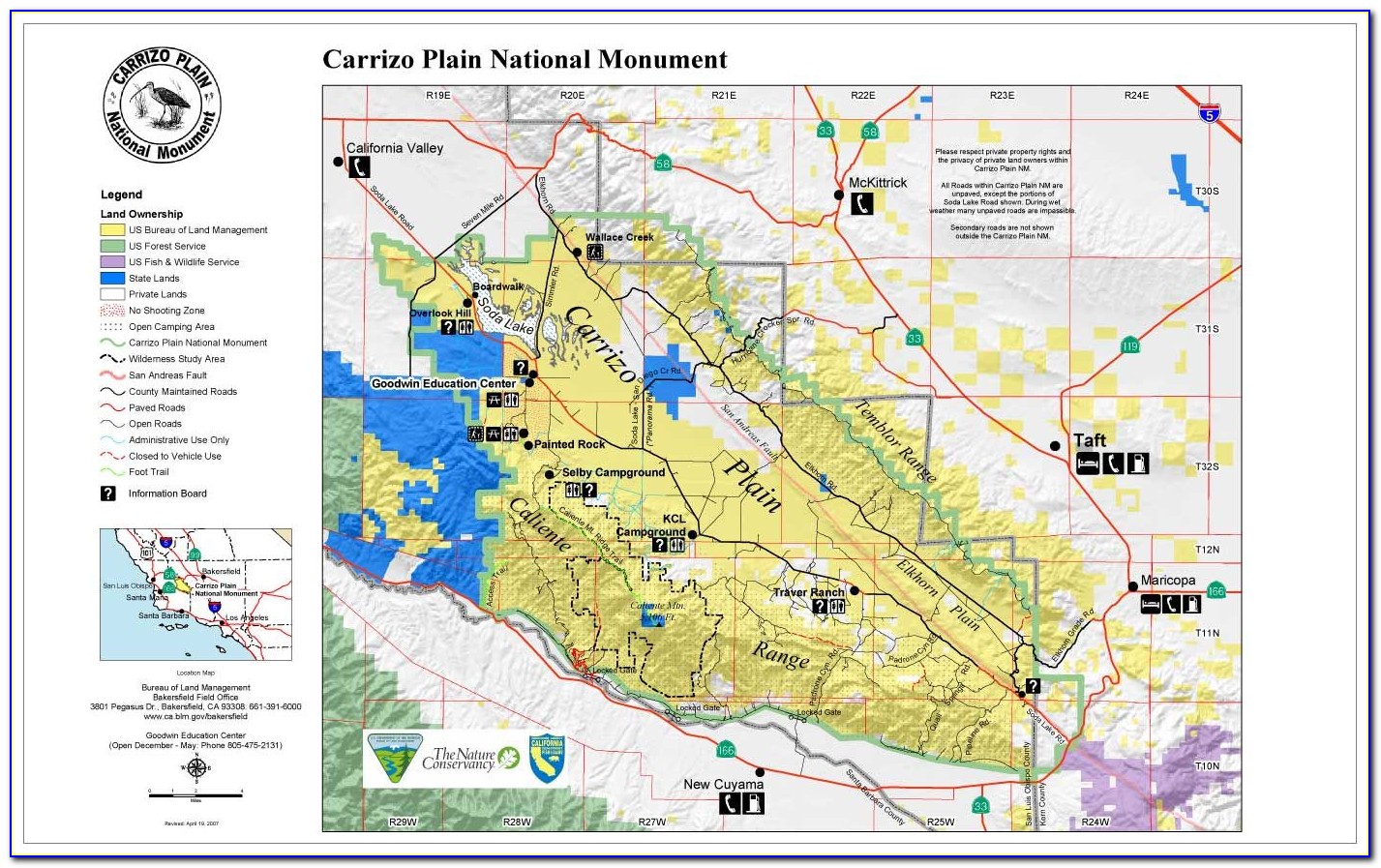 Carrizo Plain Map Google