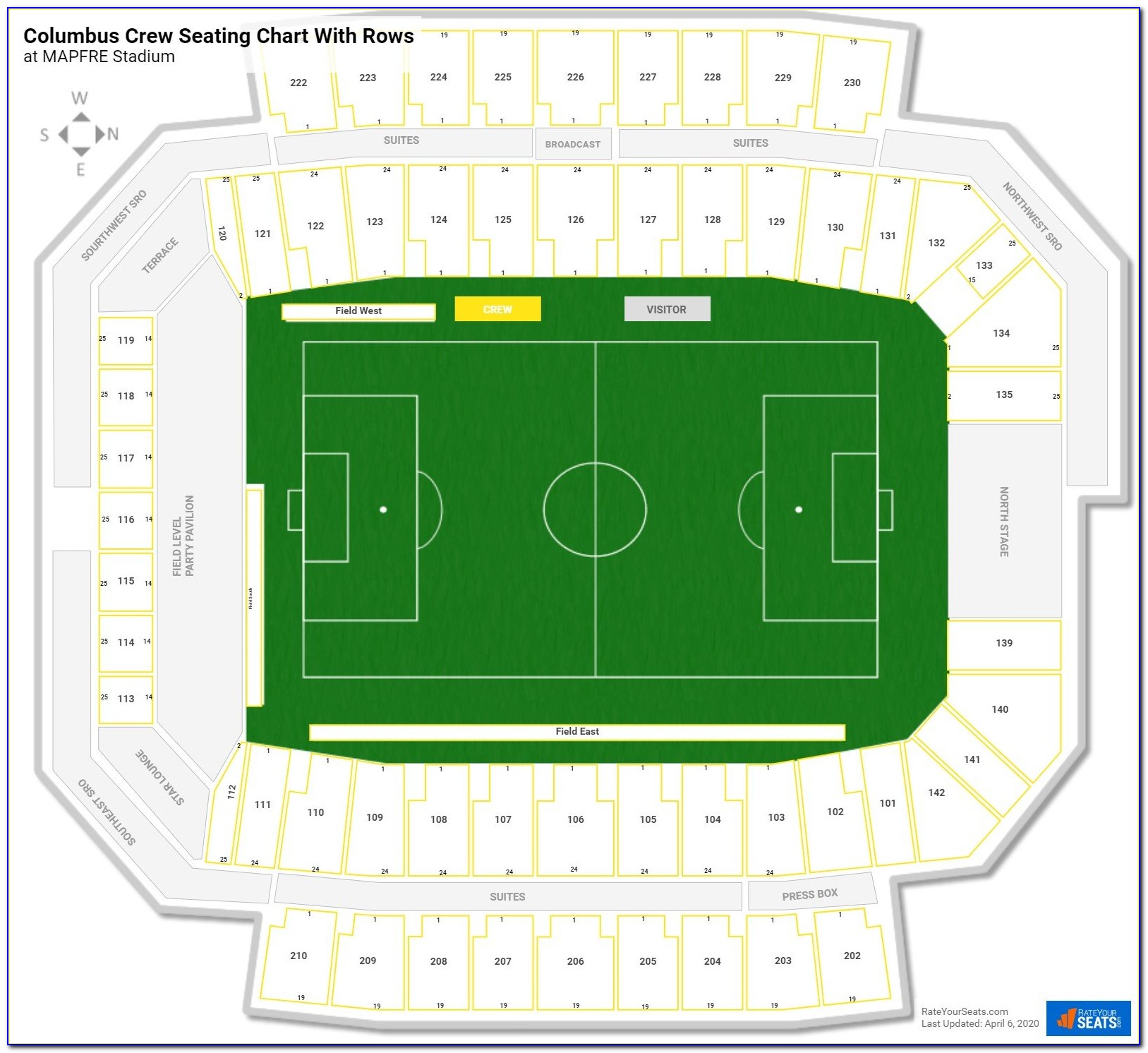 Columbus Crew Mapfre Stadium Map