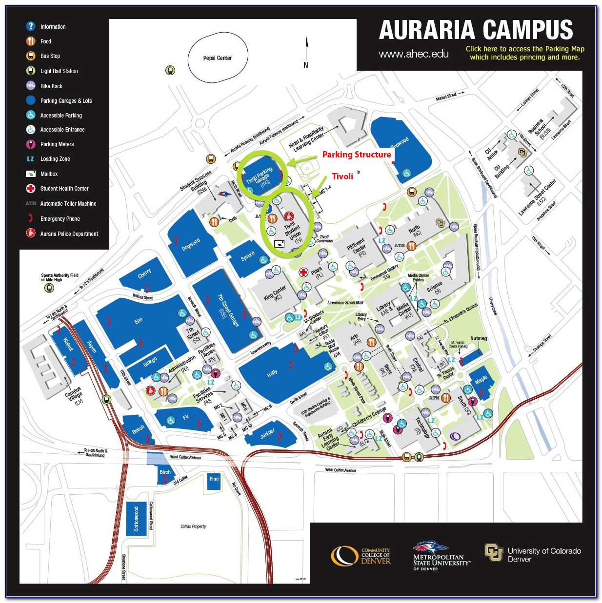 Cu Denver Auraria Campus Map