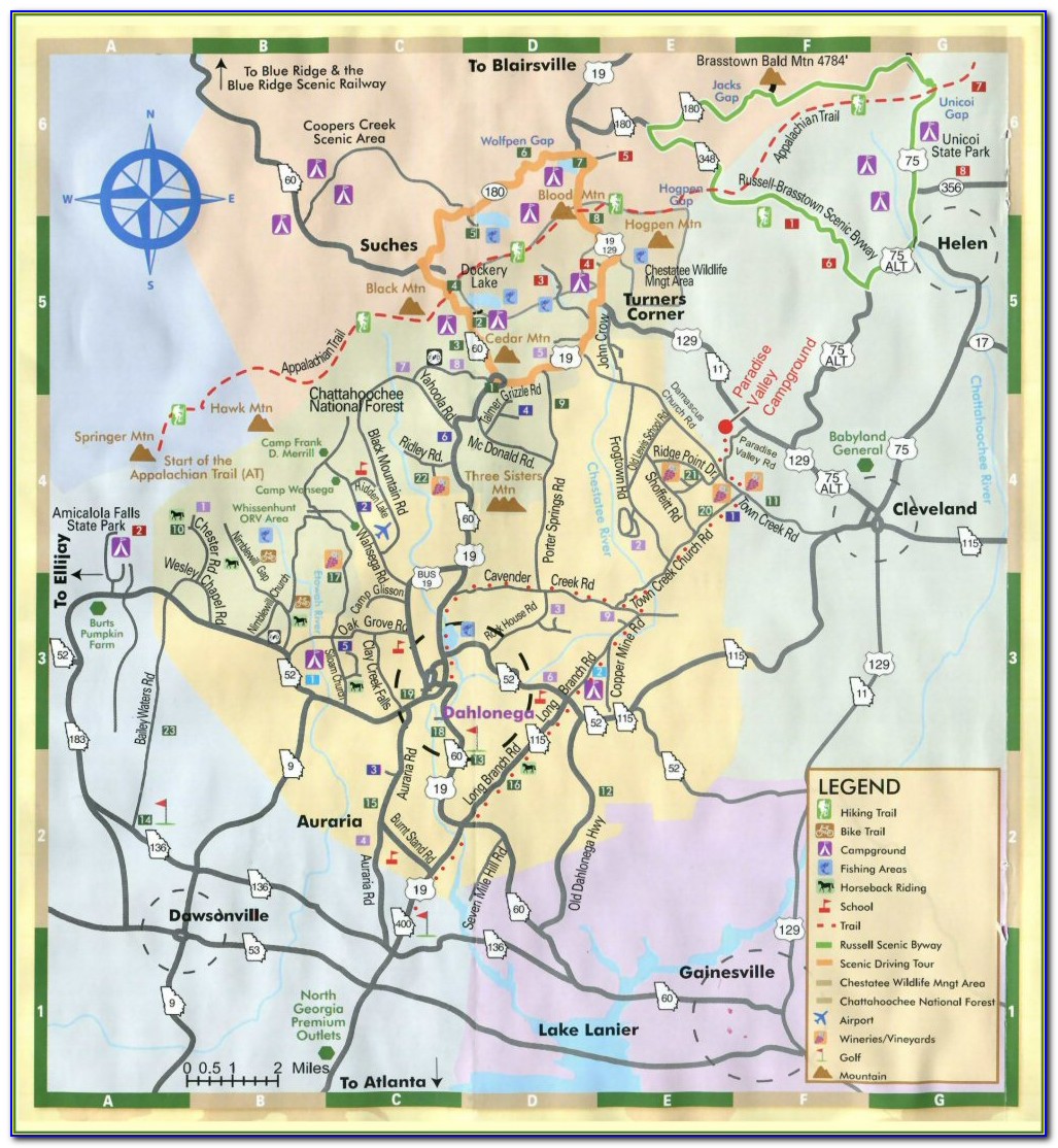 Dahlonega Ga Wineries Map