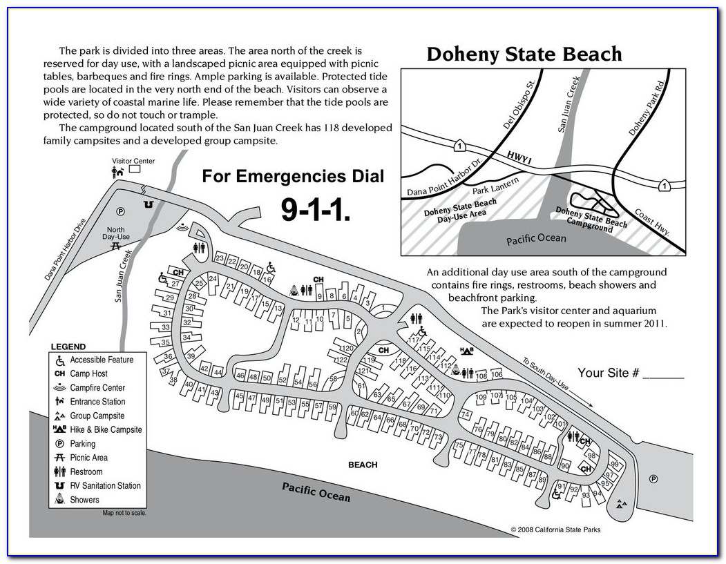 Doheny State Beach Lifeguard Tower Map