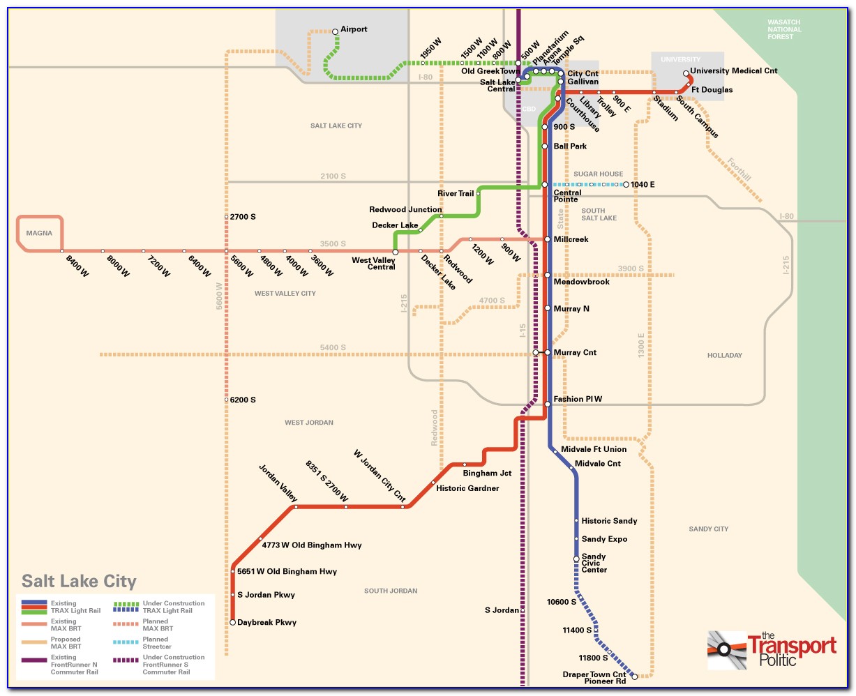 Downtown Salt Lake City Trax Map