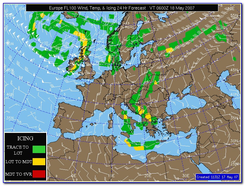 Flight Weather Map Europe