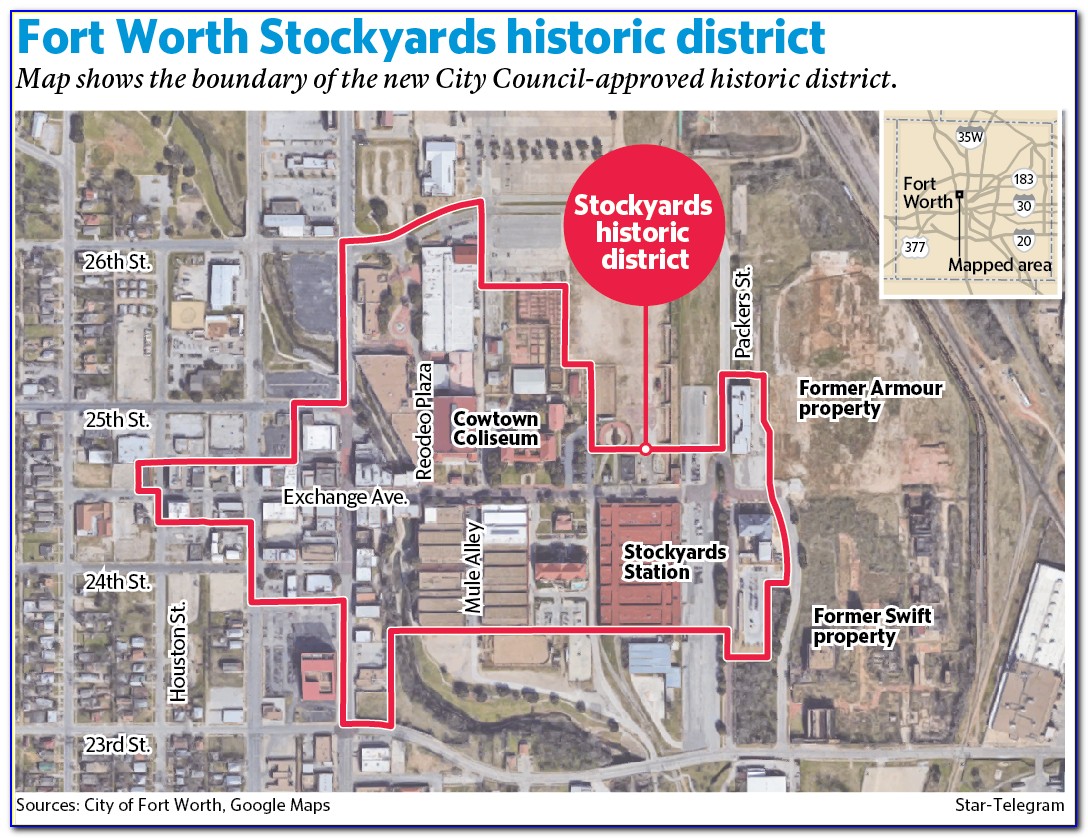 Fort Worth Stockyards Shopping Map