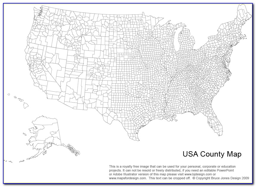 Free Editable Us County Map