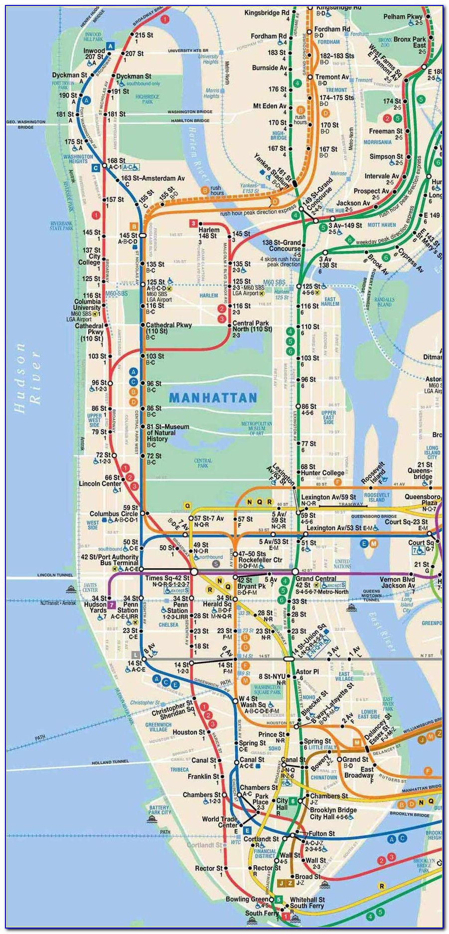 Free Printable Map Of Manhattan Nyc