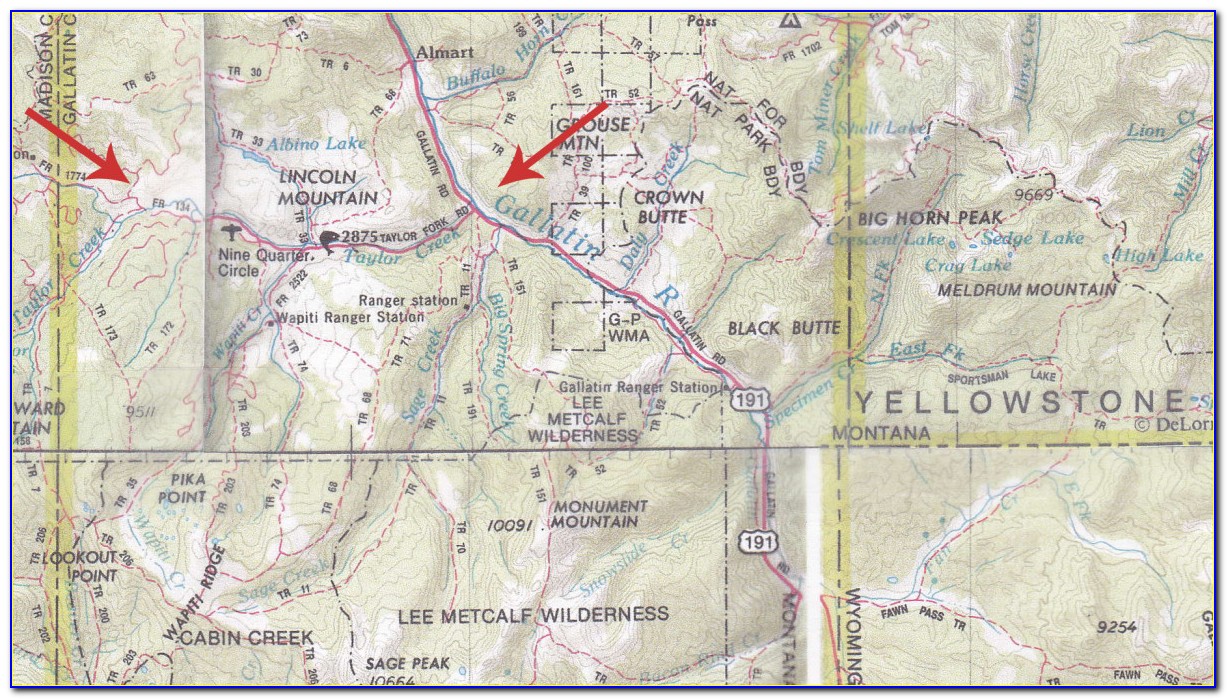 Gallatin National Forest Trail Map