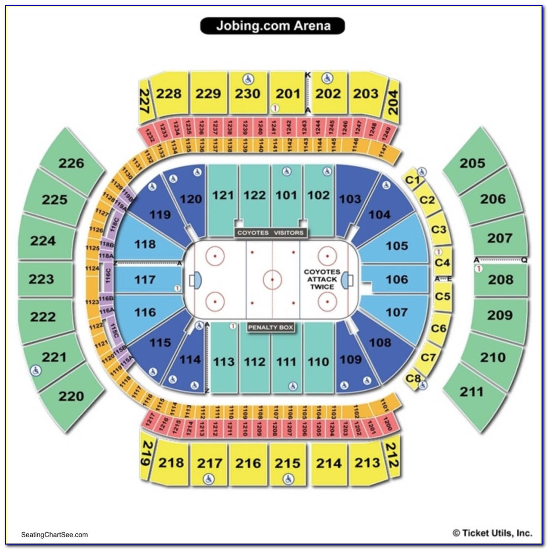 Gila River Arena Seating Layout