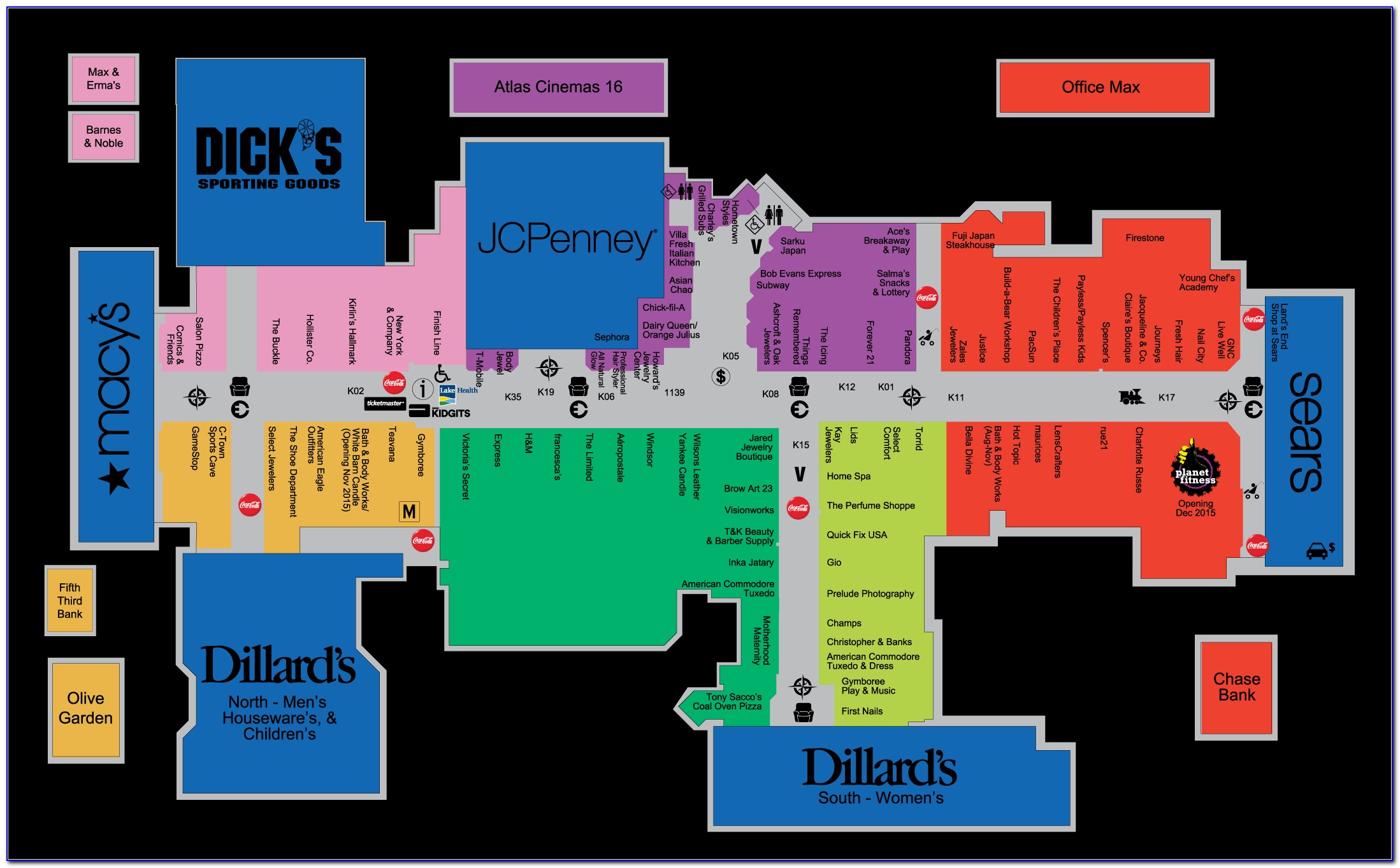 Great Lakes Crossing Mall Directory