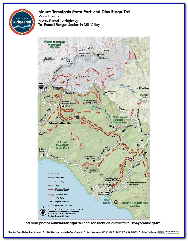 Hiking Mt Tamalpais Trail Map