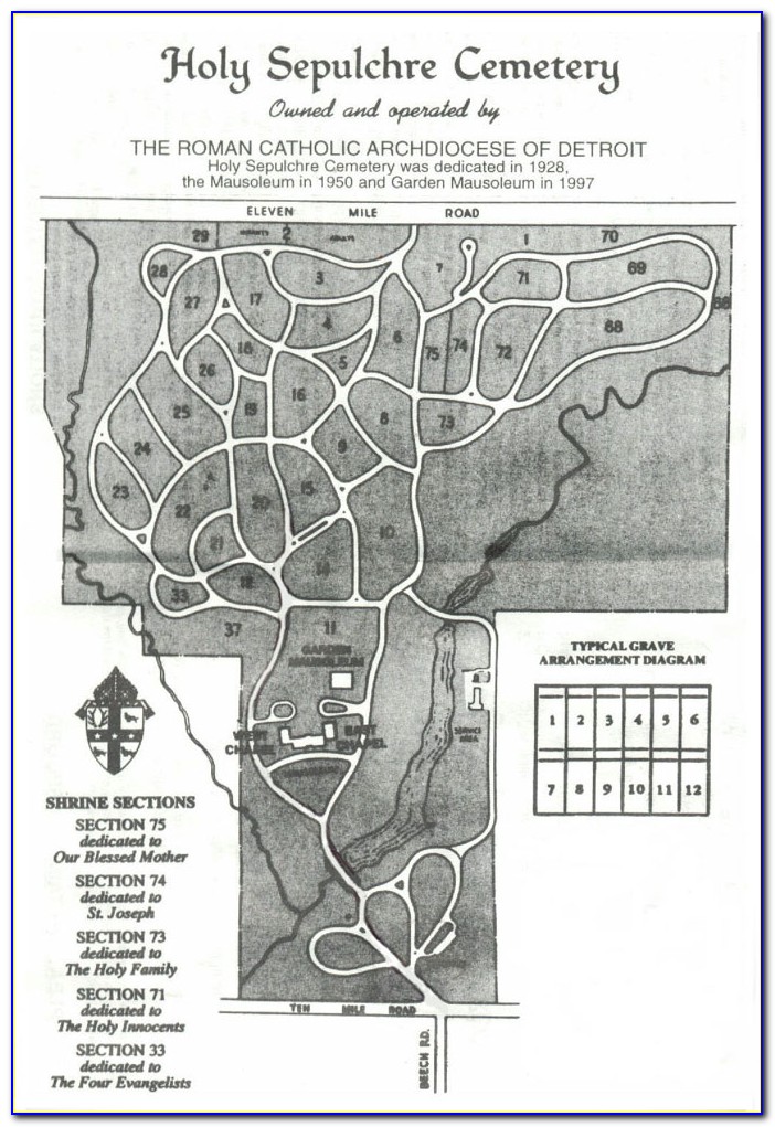Holy Sepulchre Cemetery Burlington Map