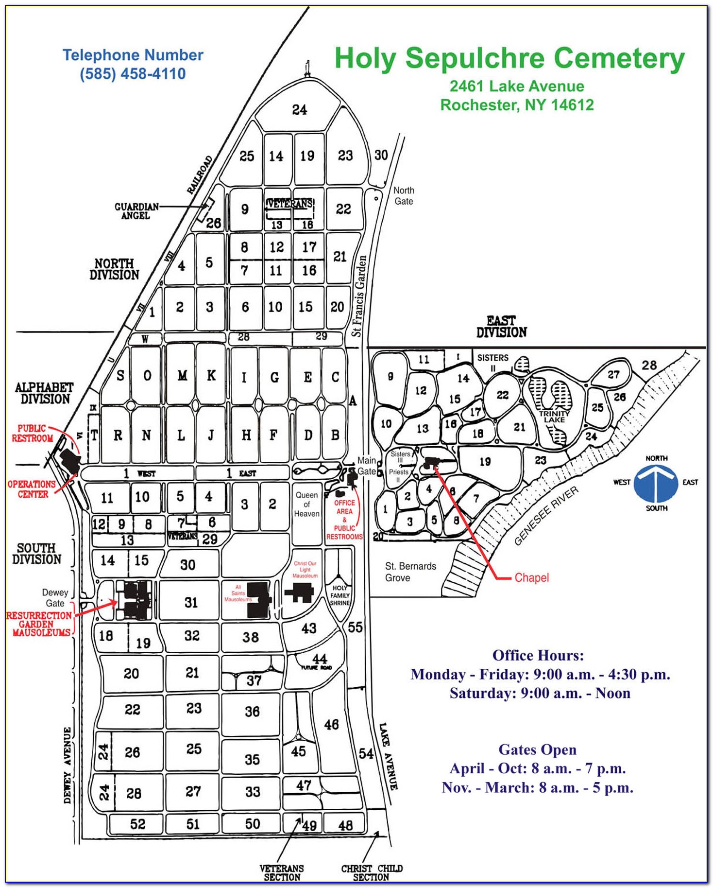 Holy Sepulchre Cemetery Hayward Map