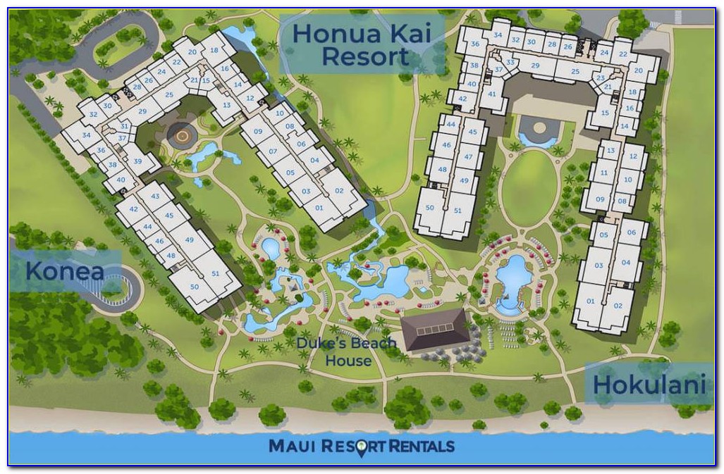 Honua Kai Cabana Map
