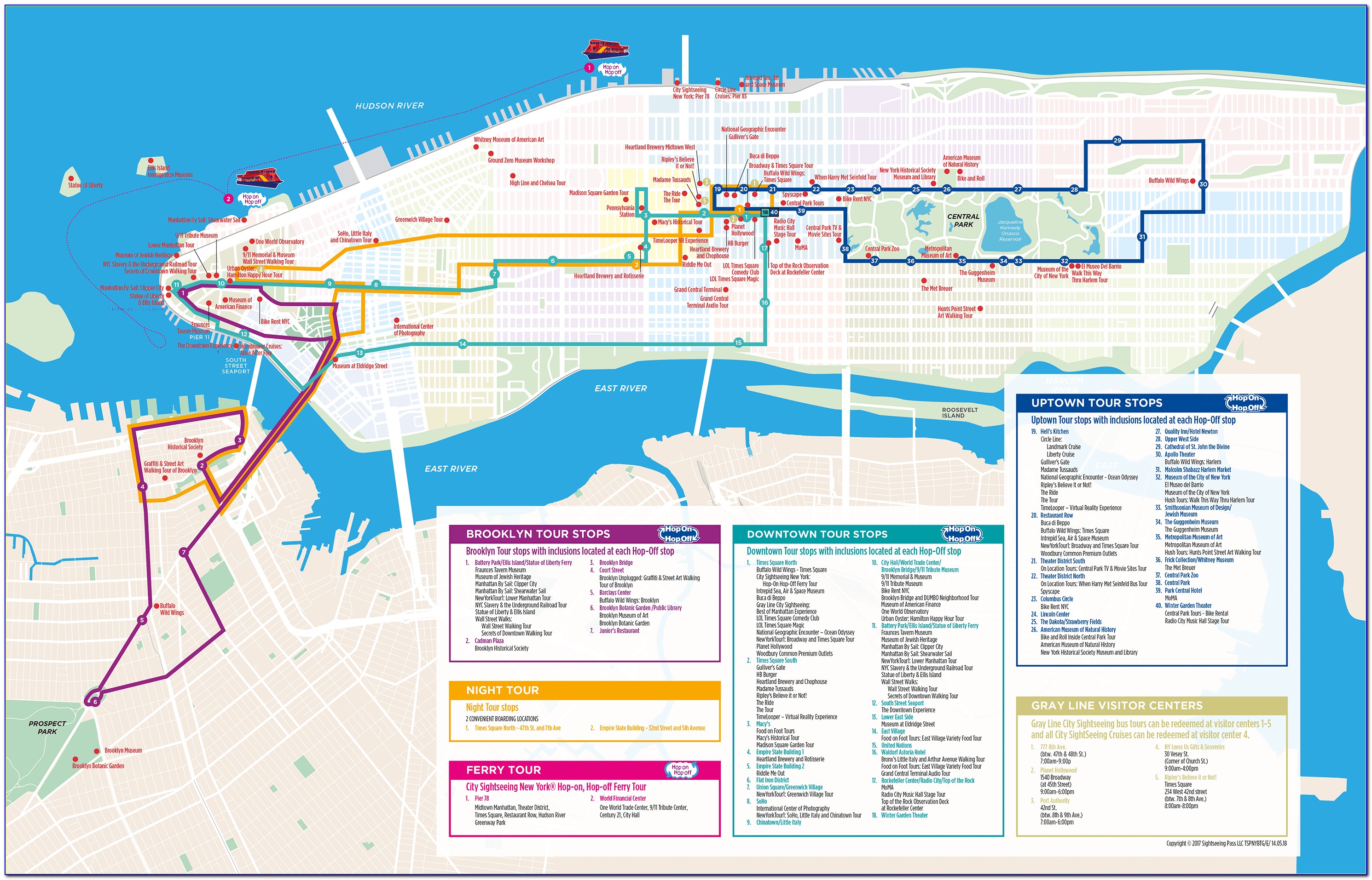 Hop On Hop Off Bus New York Map
