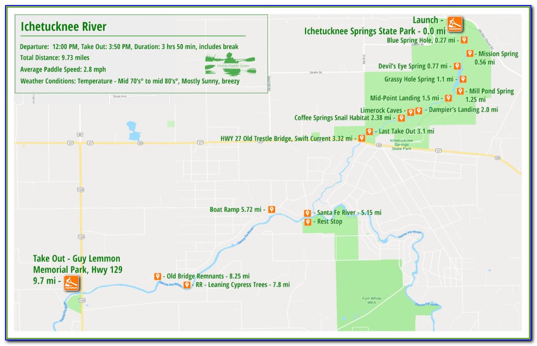 Ichetucknee Springs Kayak Map