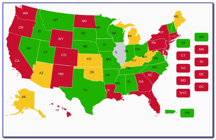 Illinois And Florida Concealed Carry Map