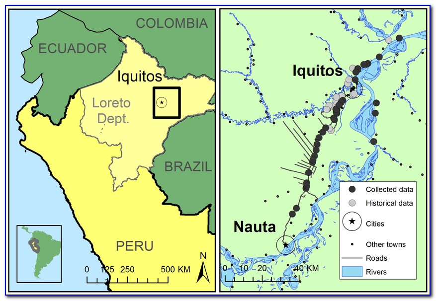 Iquitos Peru Amazon River Map