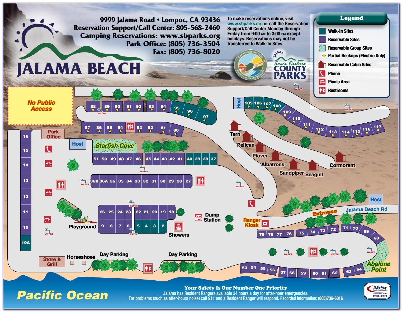Jalama Beach Campground Map