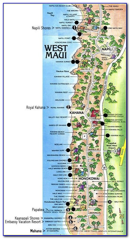 Kaanapali Beach Restaurants Map