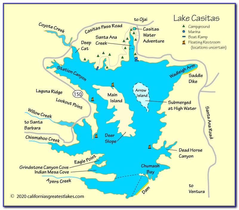 Lake Casitas Camping Map Creekside
