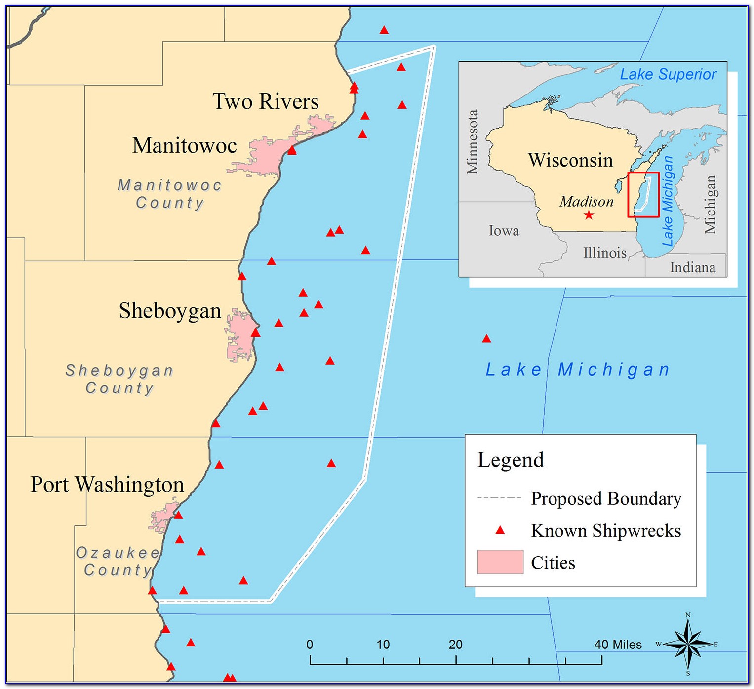 Lake Michigan Shipwrecks Map Illinois