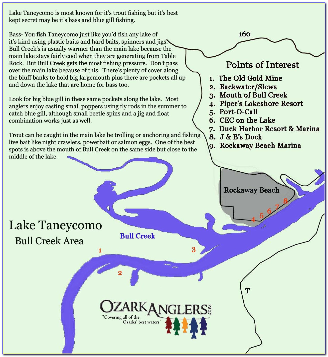 Lake Taneycomo Topographic Map