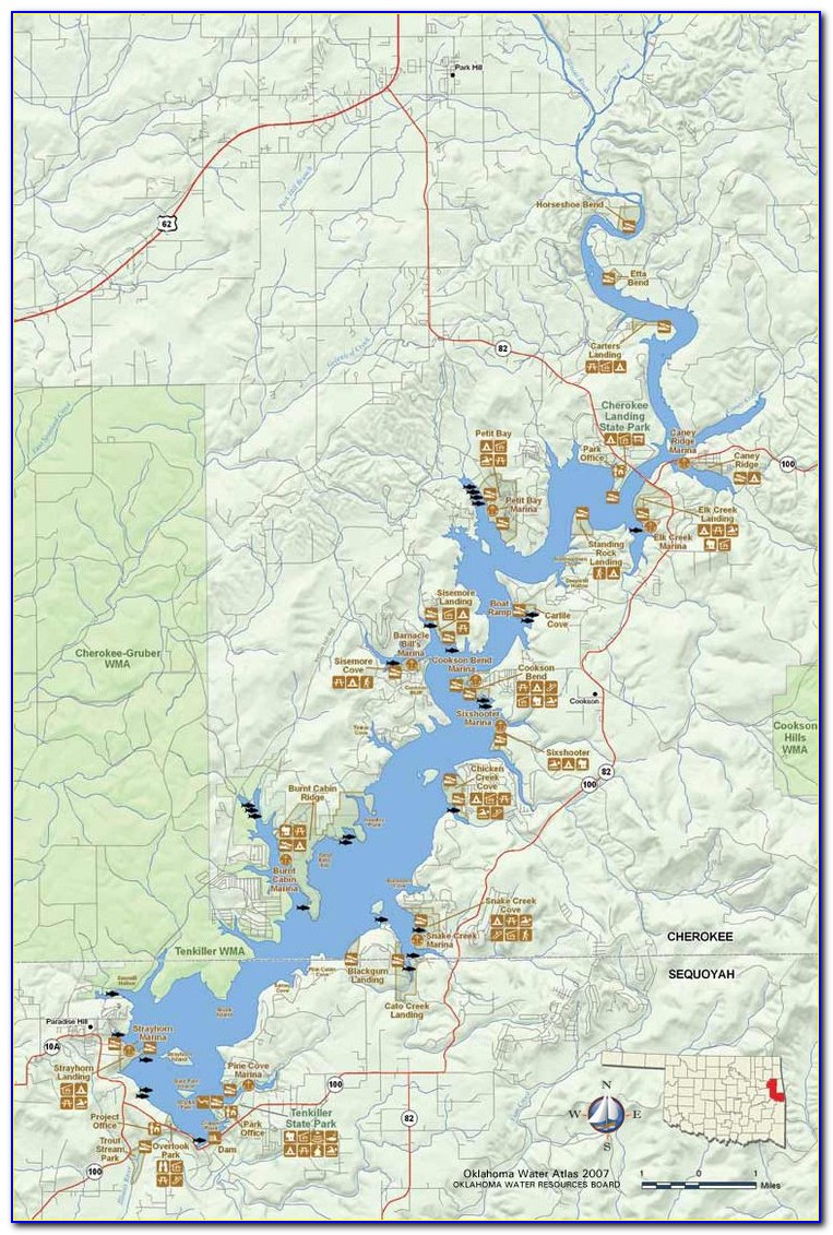 Lake Tenkiller Fishing Map