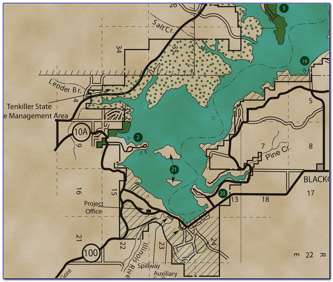 Lake Tenkiller Topo Map