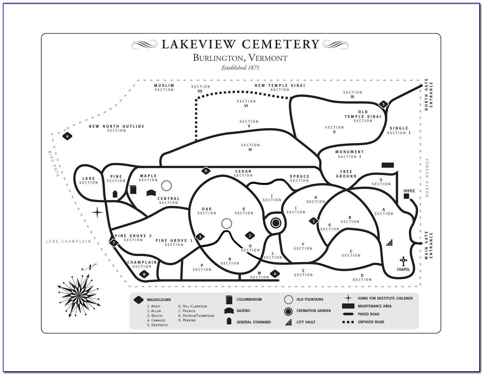 Lakeview Cemetery Map Ohio