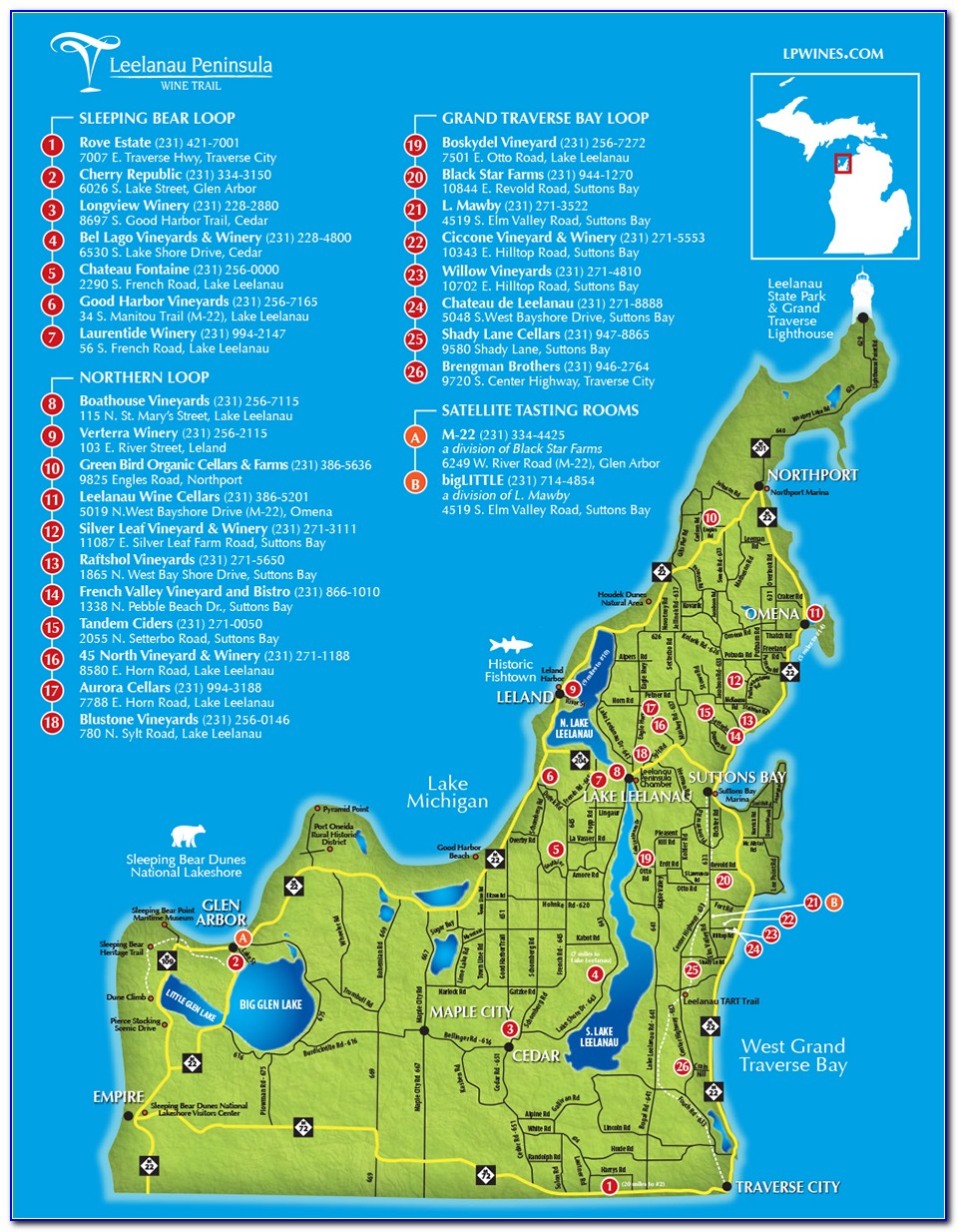 Leelanau Peninsula Wineries Map