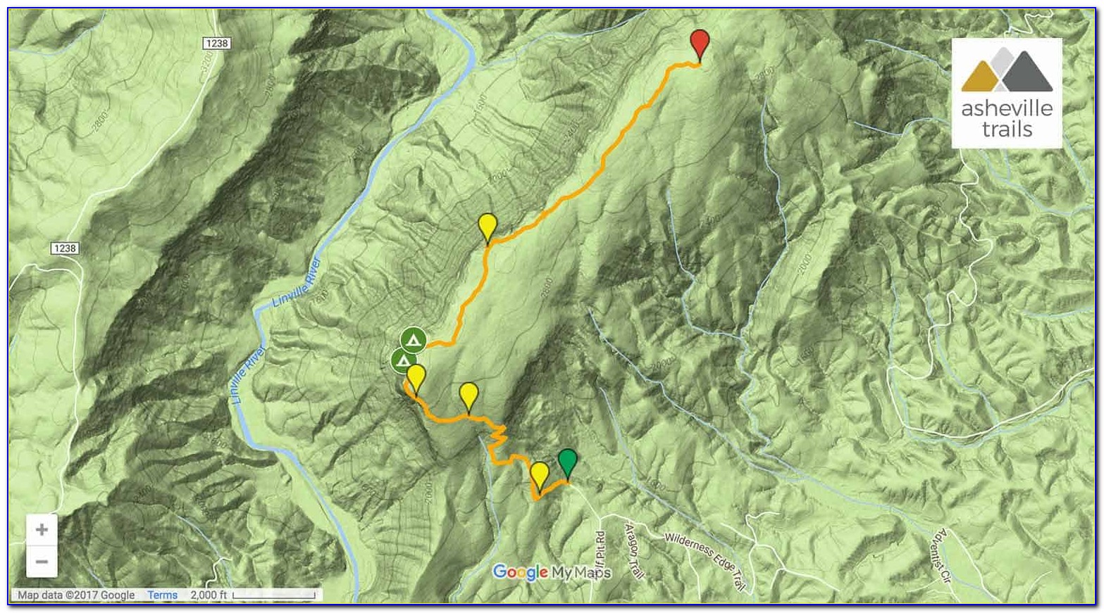 Linville Gorge Hiking Trail Map