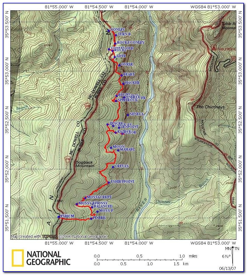Linville Gorge Wilderness Trail Map
