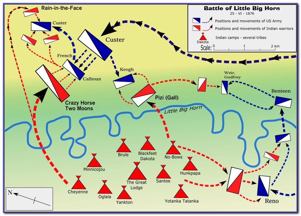 Little Bighorn Battlefield National Monument Map