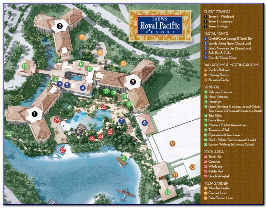Loews Royal Pacific Resort Map