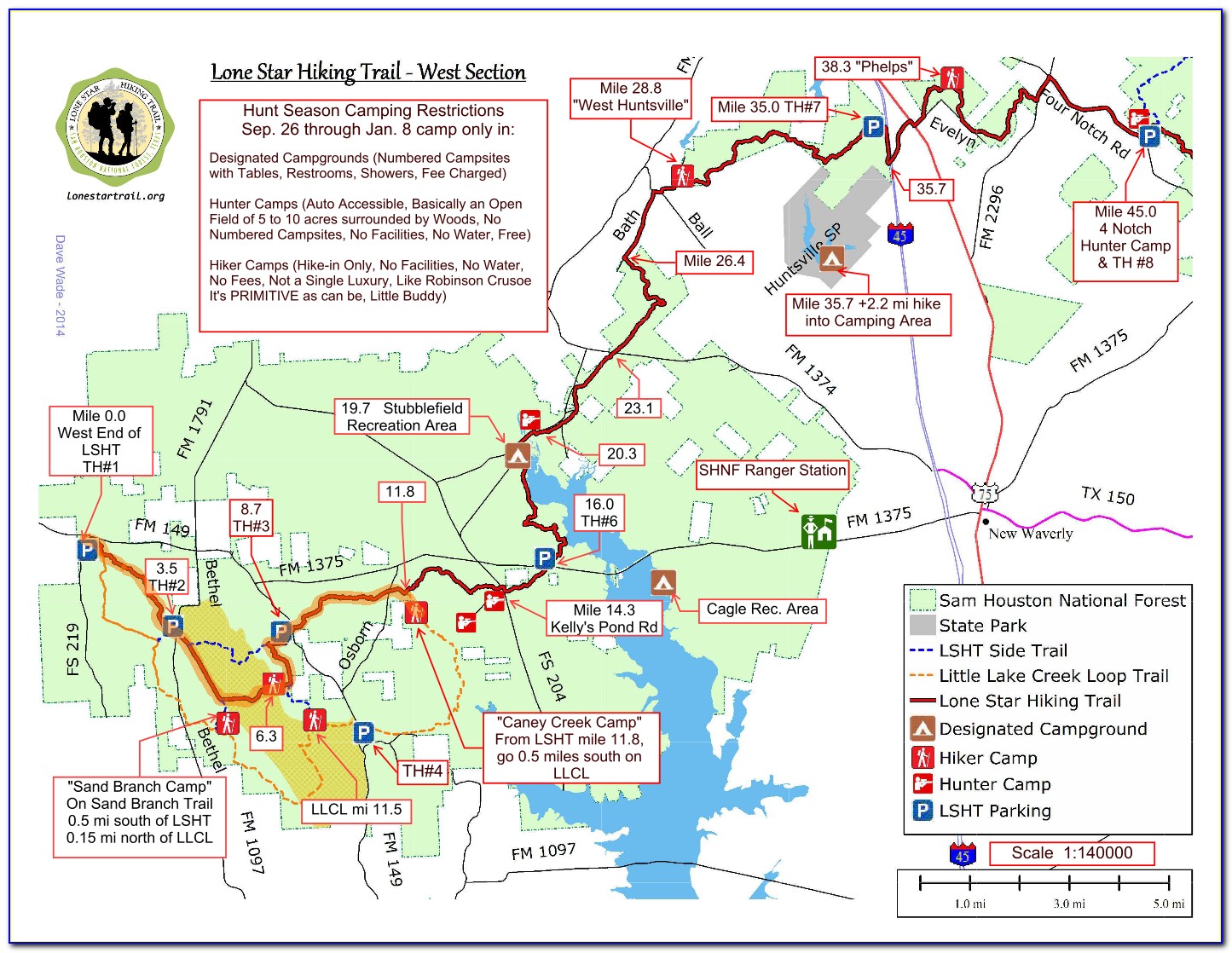 Lone Star Hiking Trail Map