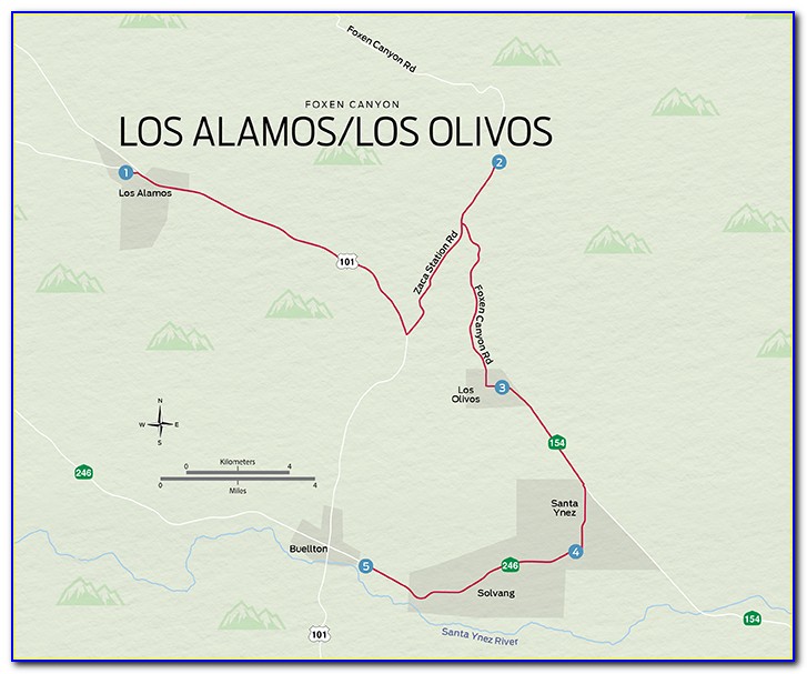 Los Olivos Wine Country Map