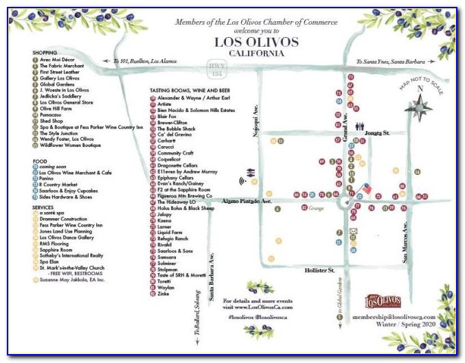 Los Olivos Wineries Map