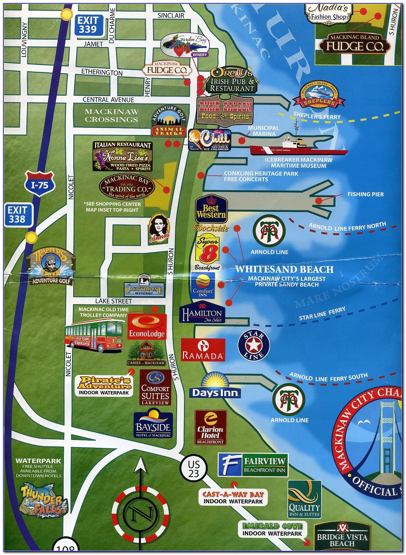 Mackinaw City Map Of Hotels