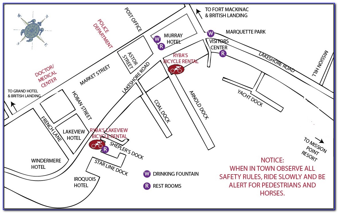 Mackinaw City Shopping Map