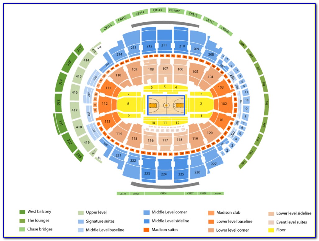 Madison Square Garden Seating Map Basketball