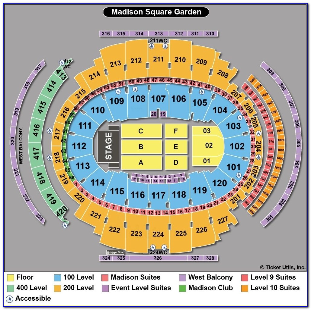 Madison Square Garden Seating Map