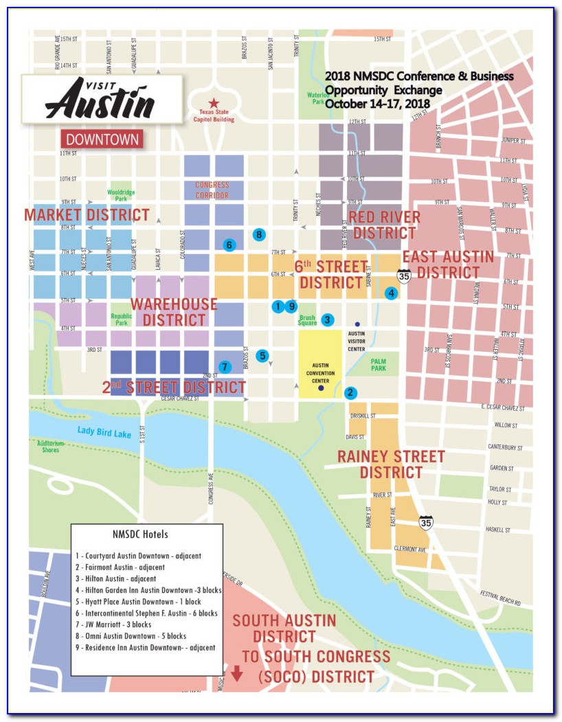 Map Of Austin Texas Hotels