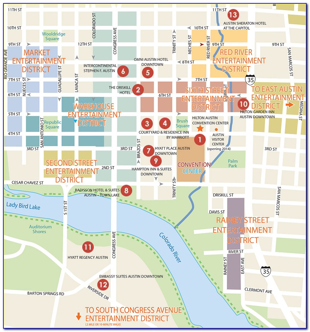 Map Of Austin Tx Hotels