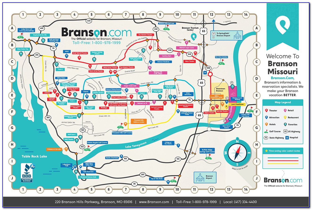 Map Of Branson Mo Hotels