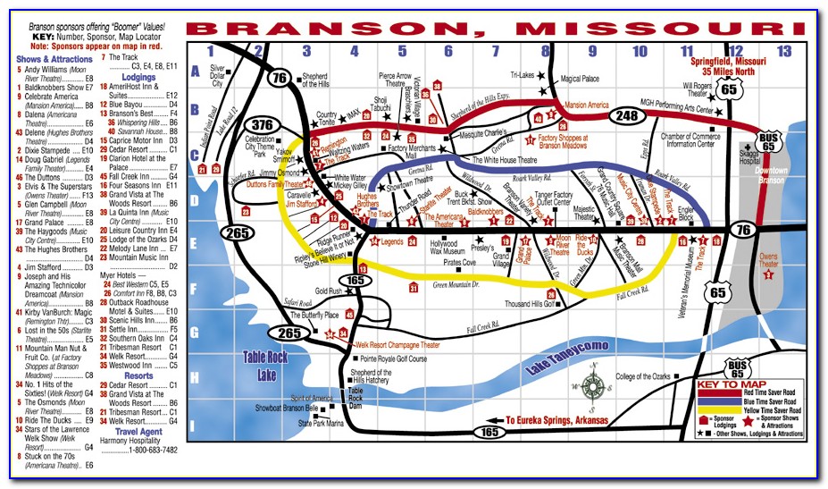 Map Of Branson Strip Hotels