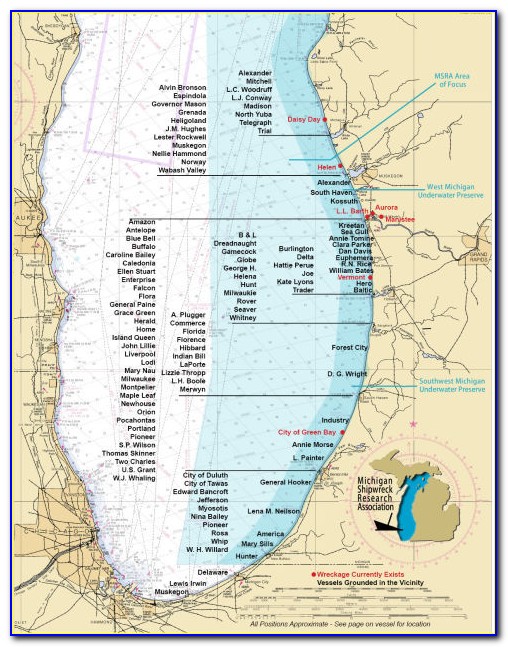 Map Of Lake Michigan Shipwrecks