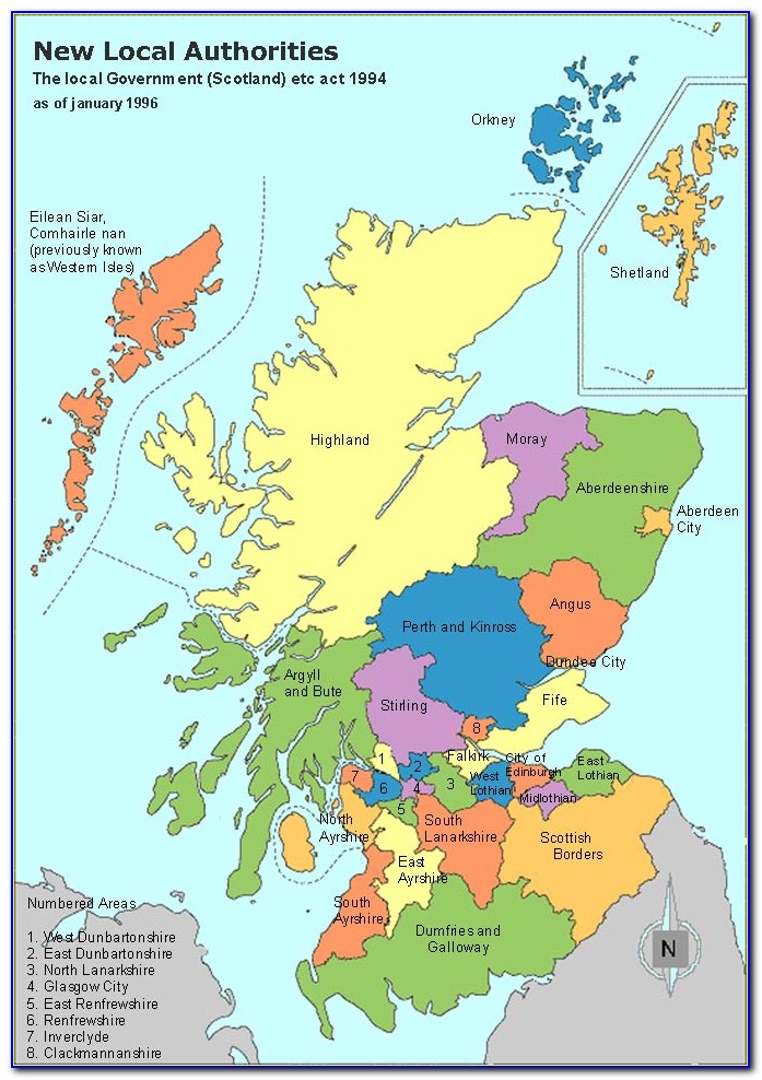 Map Of Local Authority Areas In Scotland