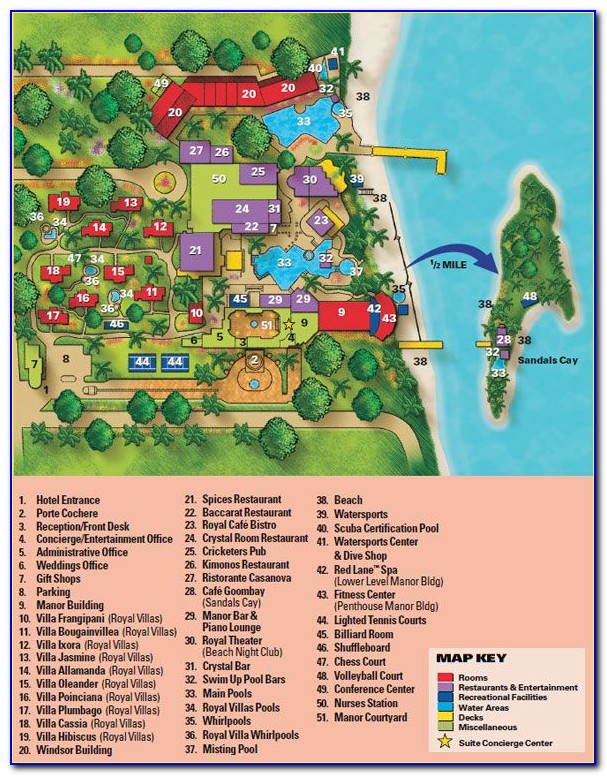 Map Of Sandals Resorts In Barbados